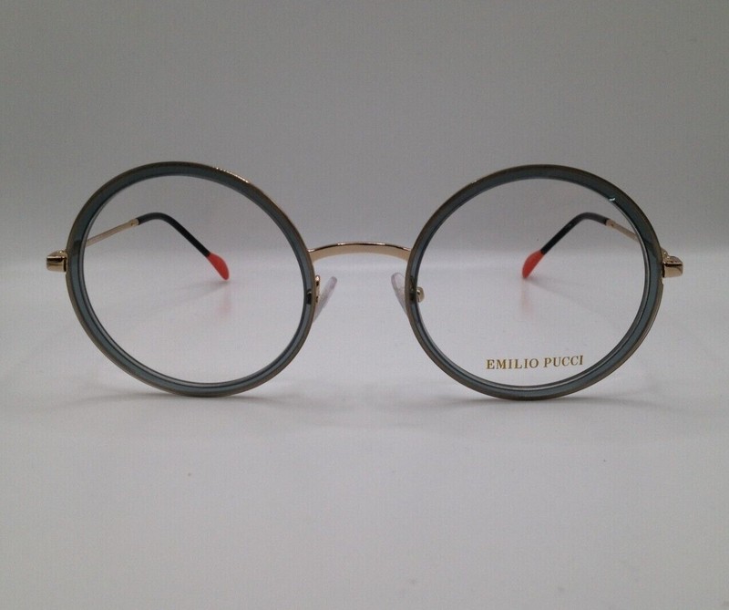Emilio Pucci EP 5113 020 Grey Plastic Round Optical Eyeglasses Frame 49-23-140