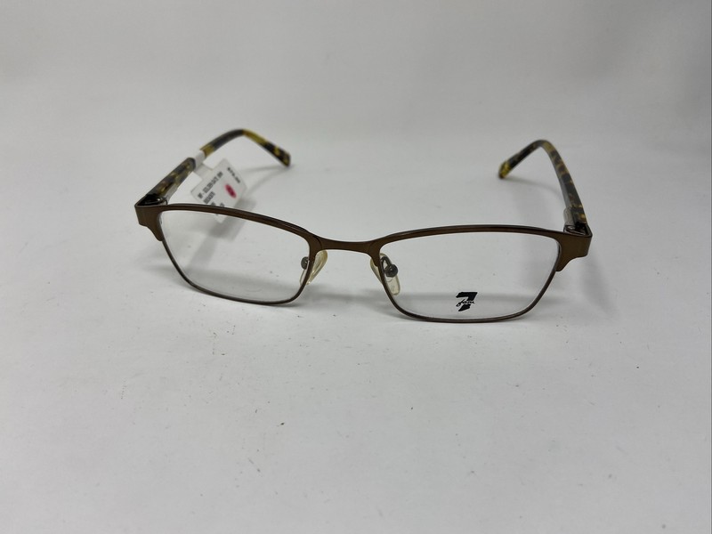 7 FOR ALL MANKIND EYEWEAR GOLDEN GARE BROWN 50/19/138 FLEX HINGE IC52