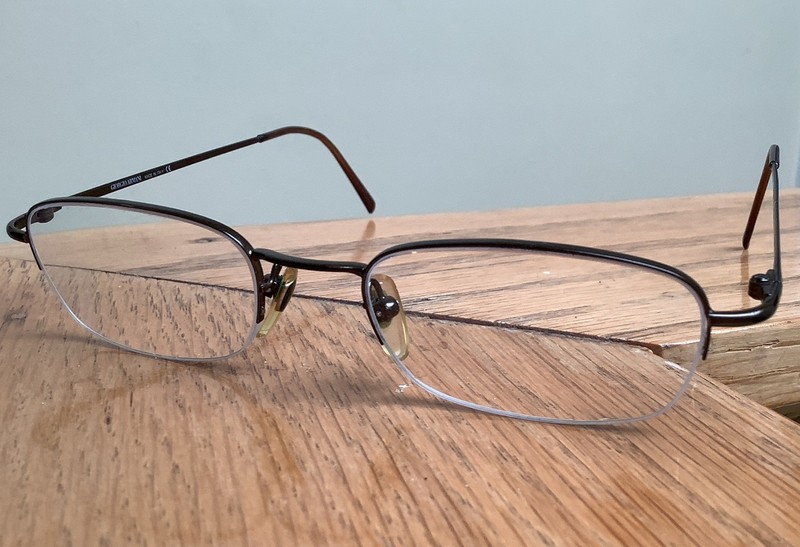Giorgio Armani 1/2 Rimless Eyeglass Glasses Frames 1003 1168 48/19 135 Vintage