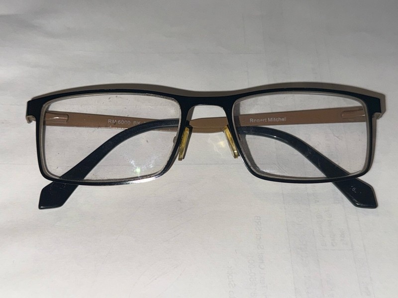 Robert Mitchel Eyeglasses Frames Only RM 6000 BK 54-18-145 BLACK TAN
