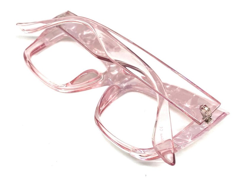 Oversized Retro Large Thick Square Pink Lensless Eye Glasses Frame Only NO Lens gallery