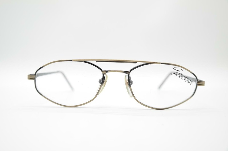 Vintage Gormanns 18504-5419 Brass Black Oval Glasses Frame NOS
