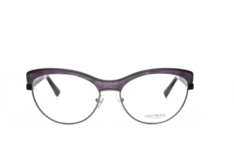 GOLD and WOOD Eyeglasses Violet Purple Gunmetal MONA 03 54-16-130 Brand New gallery