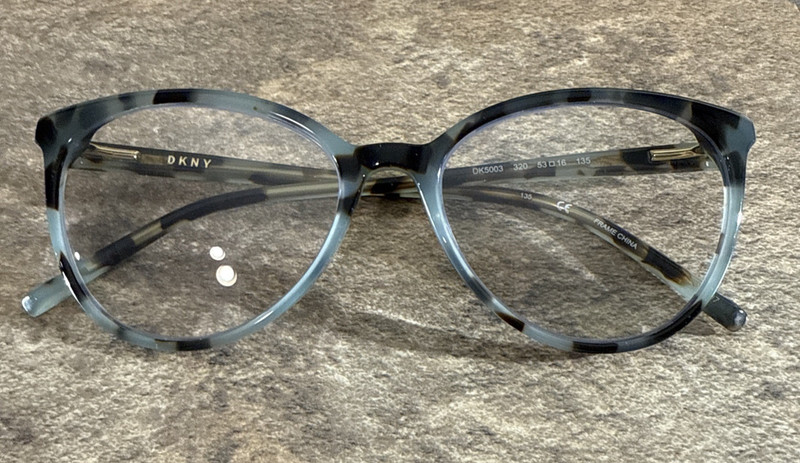 DKNY DK5003 320 Eyeglasses Frames Blue Tortoise Cat Eye Flex Hinge 53-16-135-42