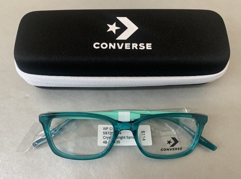 Converse Kids CV5021Y Crystal Bright Spruce Square Full Rim Glasses 48-16-135