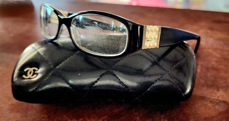 CHANEL Eyeglass Frame 3155-H c. 1103 Bead Pearl Collection Perle Italy 53-16-135