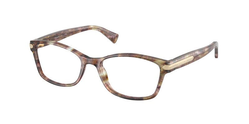 COACH HC6065 5287 Light Brown Confetti Tortoise Demo Lens 53mm Womens Eyeglasses