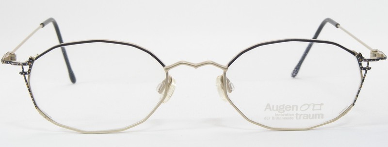 Vintage Augentraum 753 02 Pale Gold /Black /Other UNIQUE EYEGLASSES 46-19-140mm gallery