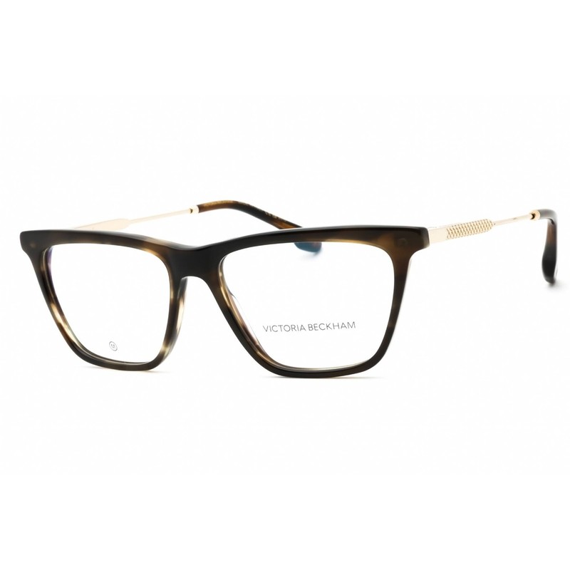 Victoria Beckham Women’s Eyeglasses Striped Khaki Havana Square Frame VB2663 321