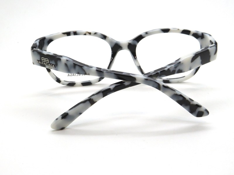 BALENCIAGA BB0214O 003 Black/White Marble Authentic 52mm Eyeglasses gallery