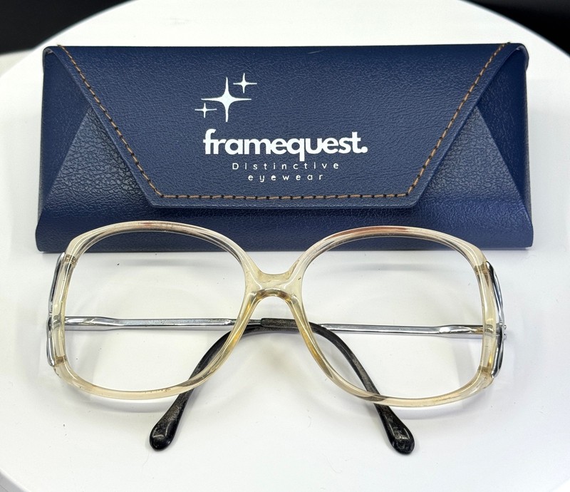 VTG UNBRANDED Butterfly Clear Silver Womens Glam Full Rim Eyeglasses FRAMES ONLY