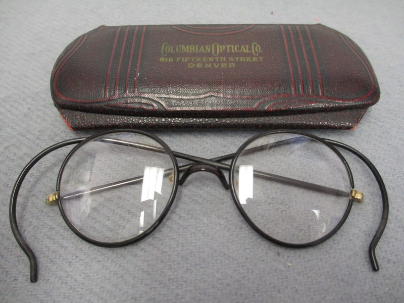 1920s ORIGINAL WINDSOR SPECTACLES, EYE GLASSES, COLUMBIAN OPTICAL, DENVER, CO