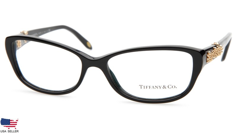 TIFFANY & Co TF 2068-B 8001 BLACK /GOLD EYEGLASSES GLASSES FRAME 54-15-135 Italy