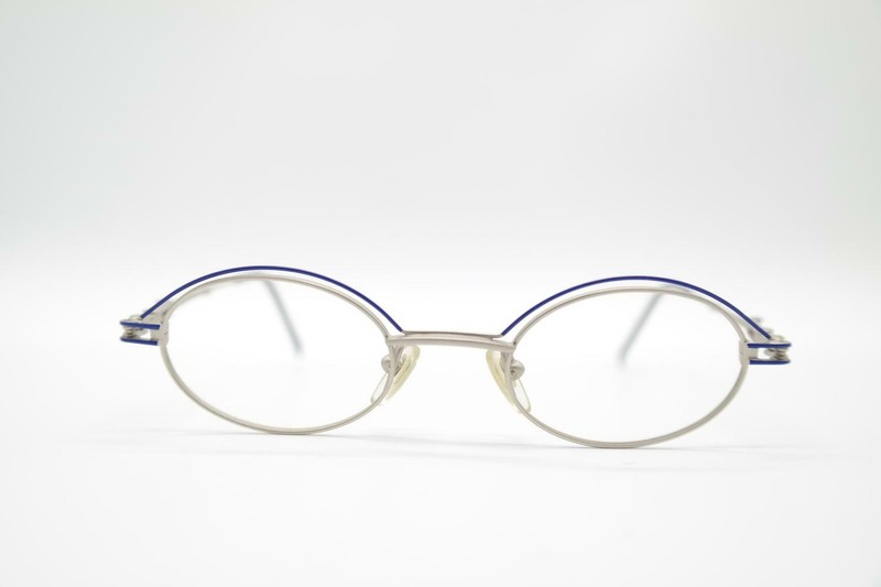 Harrys 402-43 Silver Blue Oval Glasses Frame Eyeglasses New