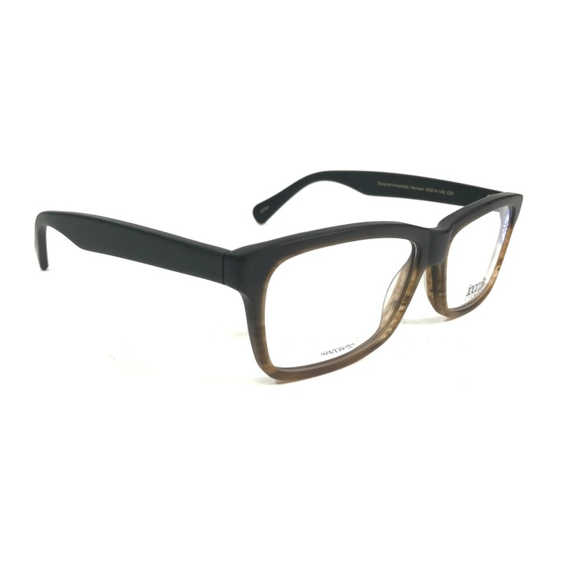 Iconik Eyeglasses Frames Harrison C01 Black Brown Rectangular Full Rim 55-14-145 gallery