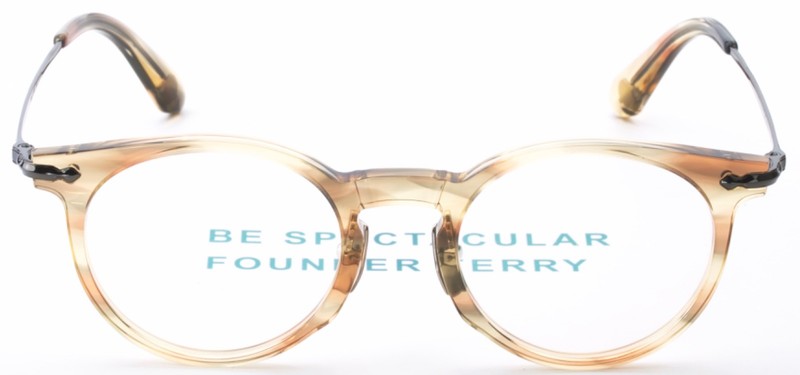BNW Peanut Optical Transparent Amber Acetate Titanium optical Frame—-Unisex