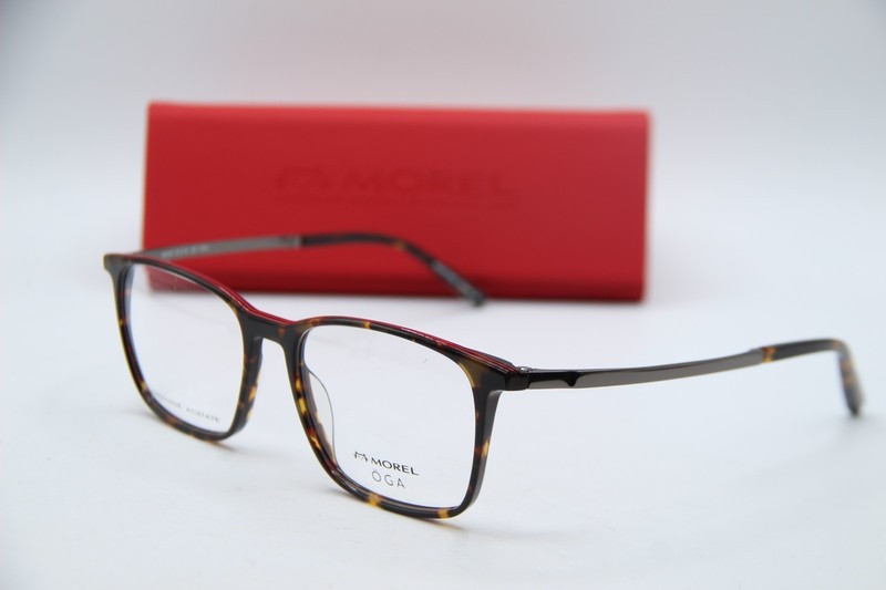 NEW MOREL OGA 10141O TR12 HAVANA SILVER AUTHENTIC FRAMES EYEGLASSES 57-18 K1