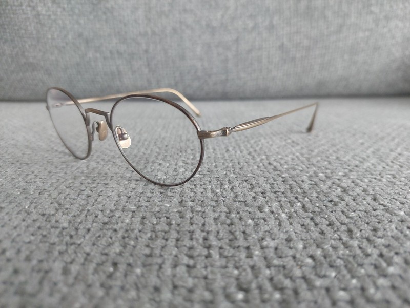 MATSUDA Titanium Oval Eyeglasses Frames M3103 Antique Gold 48-22 gallery