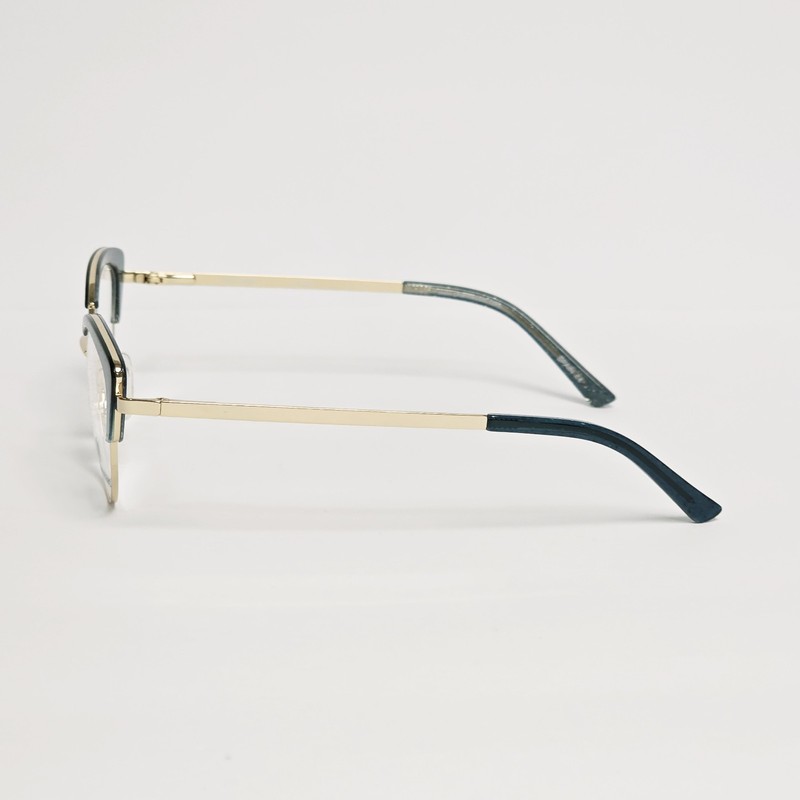 Charmossas Dulombi Women's Cat Eye Glasses in Gold / Teal Sparkle | 52mm gallery
