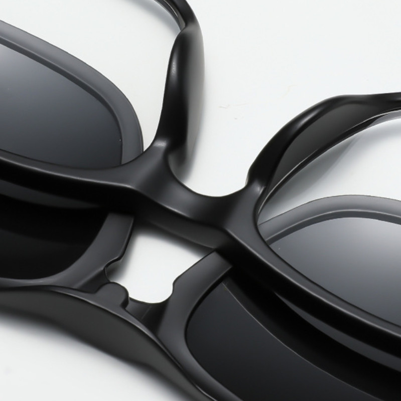 5 in 1 Magnetic Clip On Polarized Sunglasses Men Classic Square Glasses Frames gallery