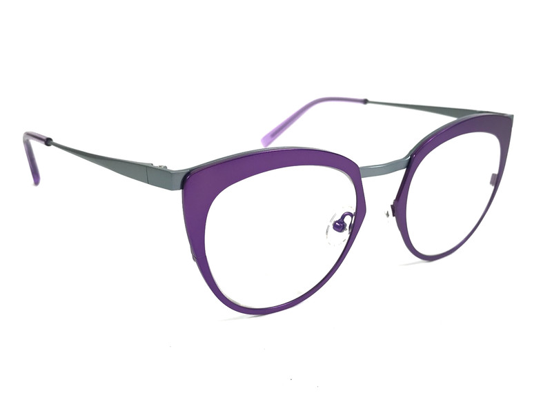 Tom Davies Eyeglasses Frames TD782 Col. 2354 Matte Purple Silver 49-19-140 gallery