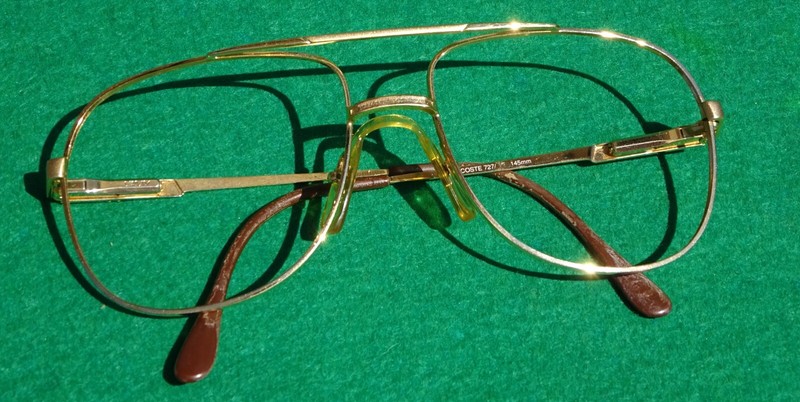 VTG Lacoste Gold Shield Men’s Glasses Metal 727 Aviator FRAMES ONLY 145mm