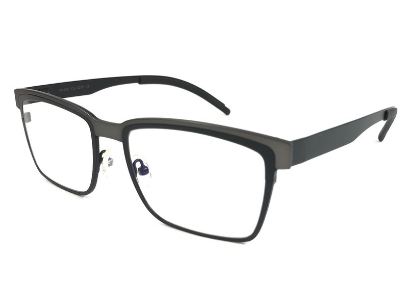 Tom Davies Eyeglasses Frames TD757 Col. 2279 Matte Black Gray Square 54-18-140 gallery