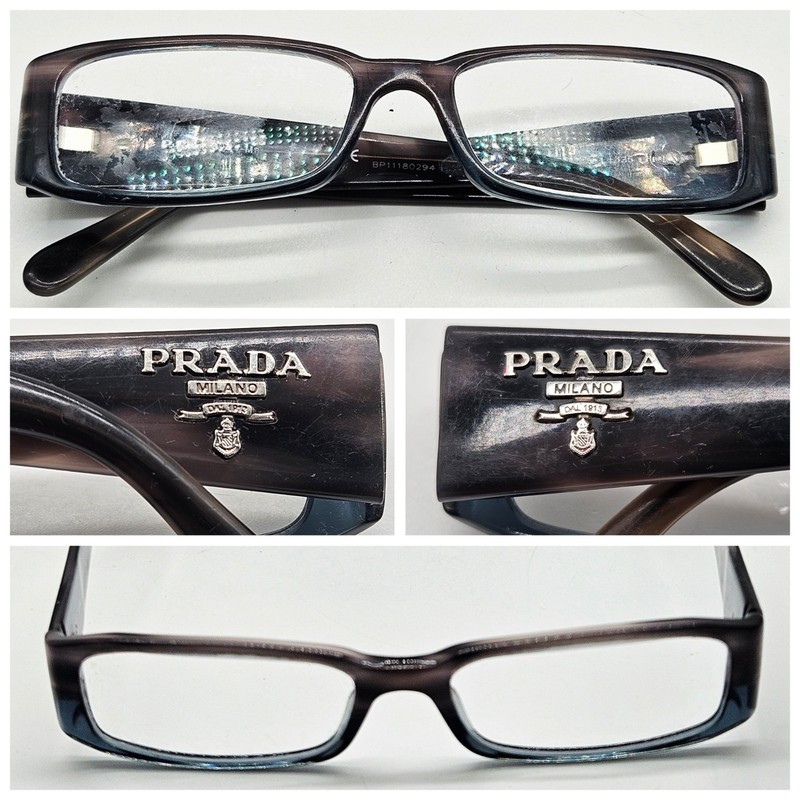 Prada Eyeglasses Frames VPR 22M 2AU-1O1 53-16-135 Brown Tortoise Made in Italy