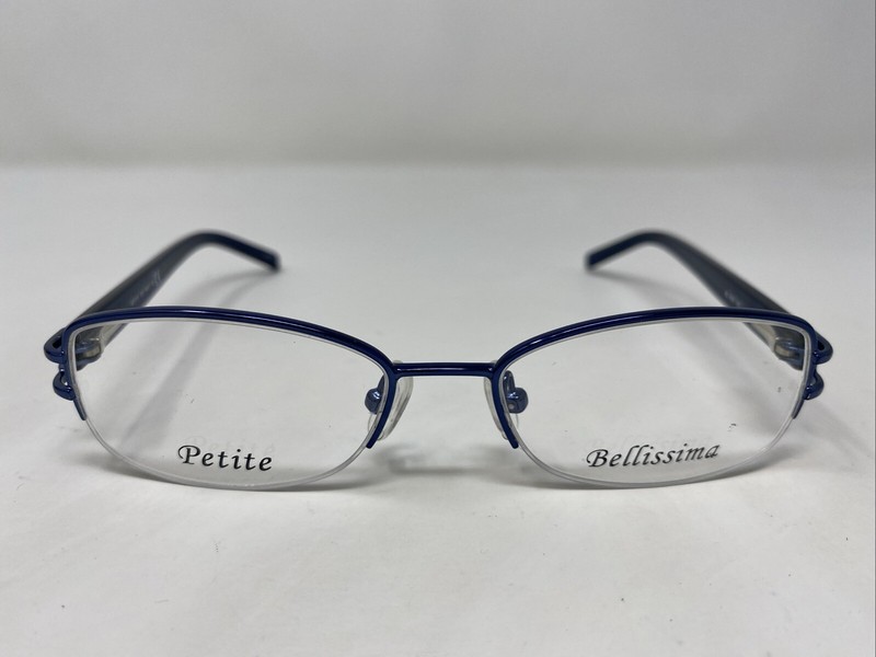 Bellissima BL 619 NAVY 48-16-130 Blue Metal Half Rim Eyeglasses Frame -O77