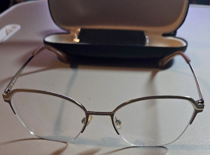 FYSH 3715 M209 Semi Rimless Eyeglasses Rose Gold 52-18-145 Lightweight Frame