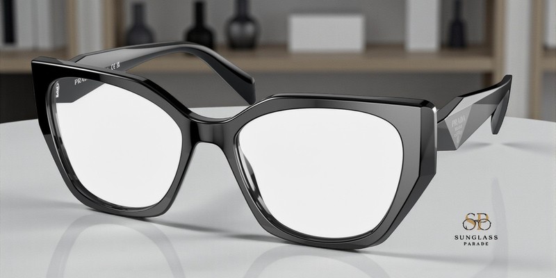 PRADA PR 18WV 1AB1O1 Irregular Black Demo Lens 52 mm Women’s Eyeglasses
