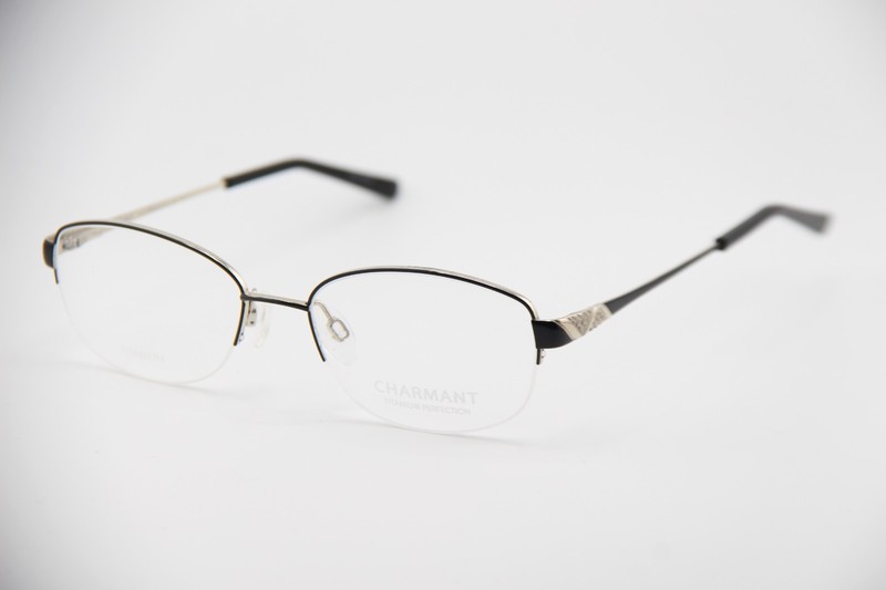 NEW CHARMANT TITANIUM PERFECTION CH12164 BK BLACK AUTHENTIC EYEGLASSES 51-17