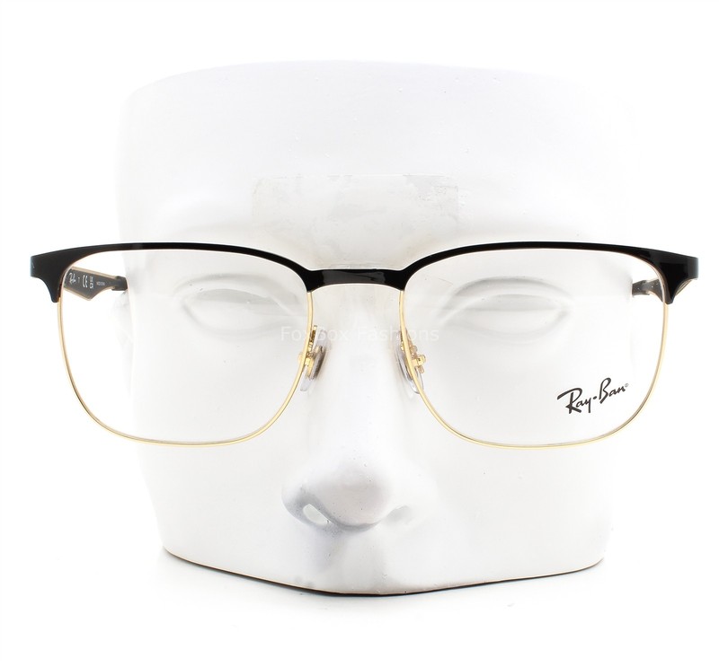 Ray-Ban Eyeglasses RB6363 2890 Glasses Shiny Black on Arista Gold 54mm with Case gallery