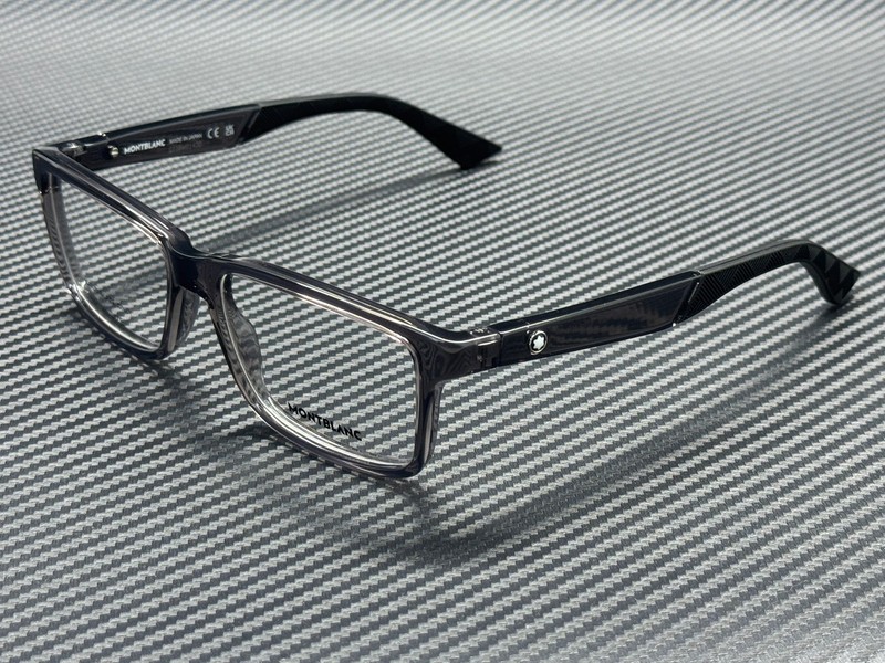 MONT BLANC MB0402O 003 Grey Transparent Men’s Extra Large 57 mm Eyeglasses