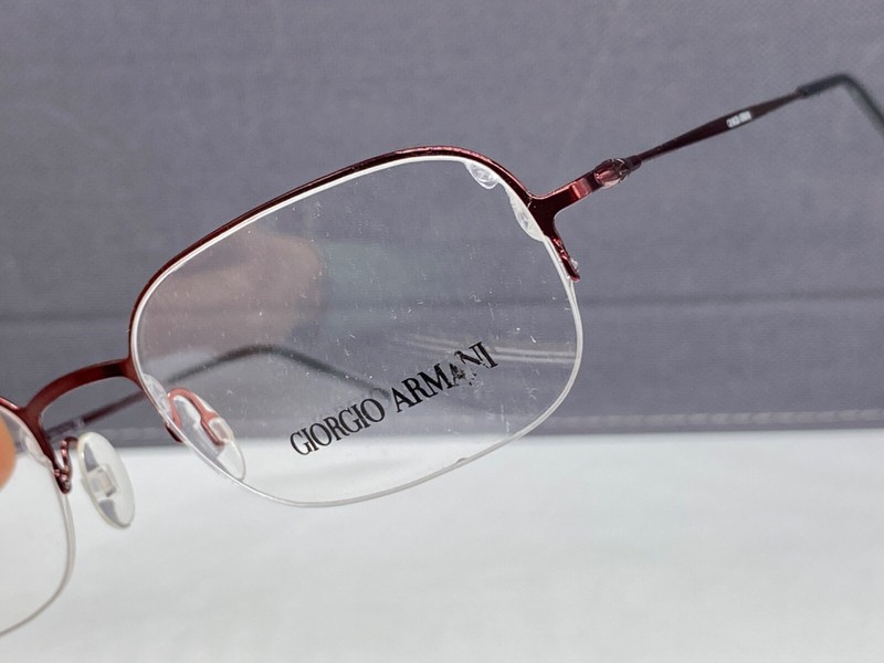 Giorgio Armani Eyeglasses Frames Men Woman Red Square Large Semi-Rimless 1056 52 gallery