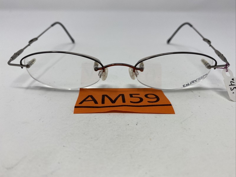 Enjoy E1717 47-20-135 Silver Chrome Half Rim Metal Eyeglasses Frame AM59 gallery