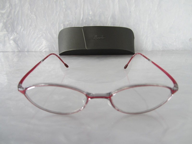 SILHOUETTE RED TITAN EYEGLASSES FRAME ONLY SPX 1993 10 6067 MADE IN AUSTRIA