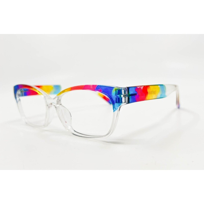 Zenni Optical Rainbow Watercolor Cat Eye Eyeglasses Clear Multi Color 2023729