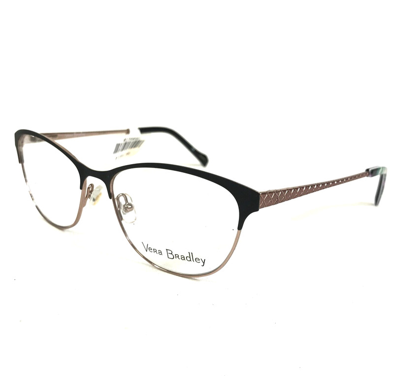 Vera Bradley Eyeglasses Frames Carlie Vines Floral VIF Black Rose Gold 53-16-135