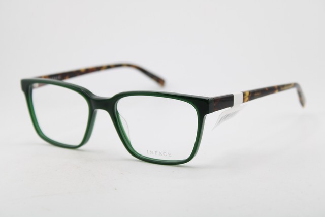 NEW INFACE OBVIOUS COL.9535 GREEN BROWN HAVANA AUTHENTIC EYEGLASSES 54-17