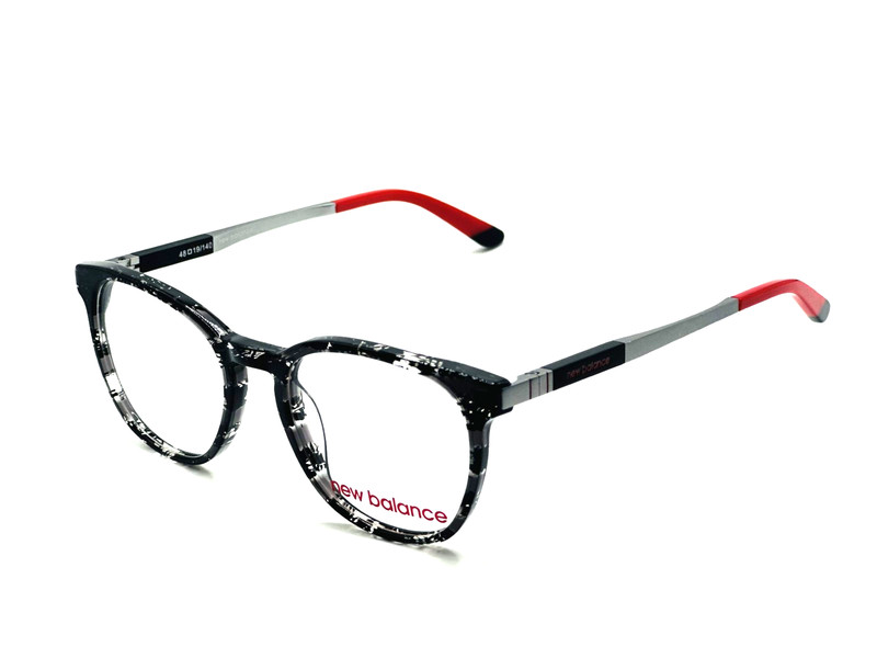 NEW AUTHENTIC NEW BALANCE NB4185-2 Black & White/Black/Red Eyeglass 48mm 19 140