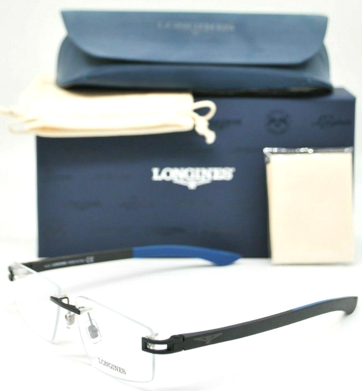 BRAND NEW LONGINES LG5007-H 002 RIMLESS MATTE BLACK EYEGLASSES AUTHENTIC 56-15