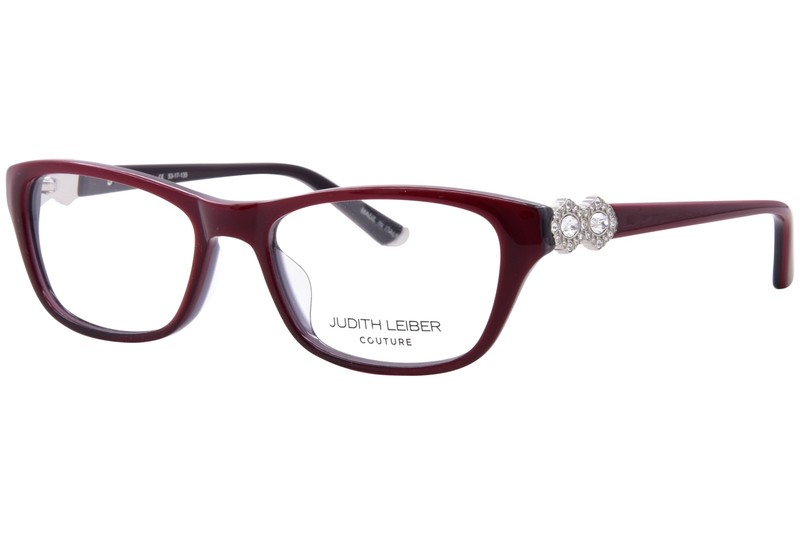 Judith Leiber Couture Duet Eyeglasses Women’s Crimson Full Rim Cat Eye 53mm