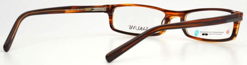 TAKUMI T9658 Clip 010 Brown Horn Unisex Rectangle Eyeglasses 52-17-140 B:24 gallery