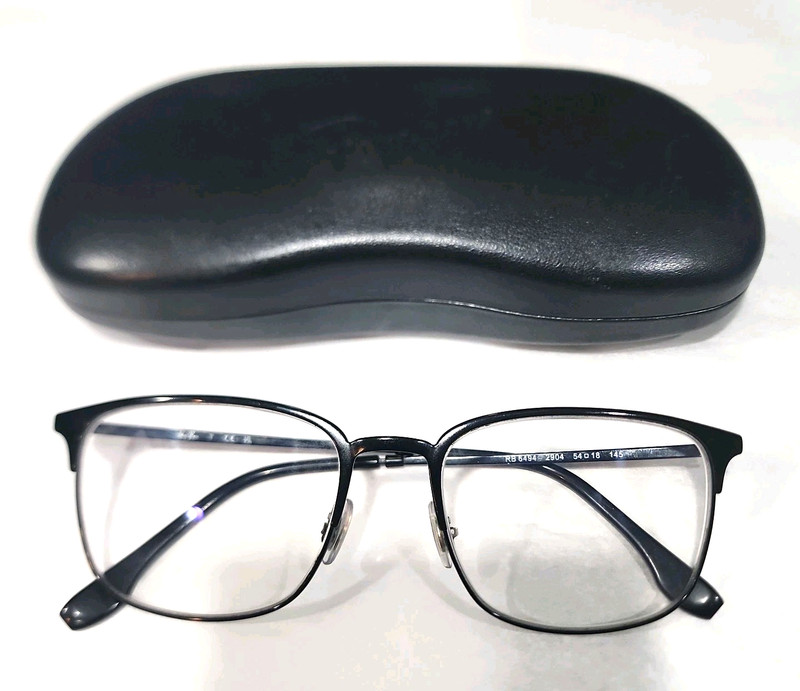Ray Ban RB6494 2904 Black Metal Square Eyeglasses Frames 54-18 145 w Case