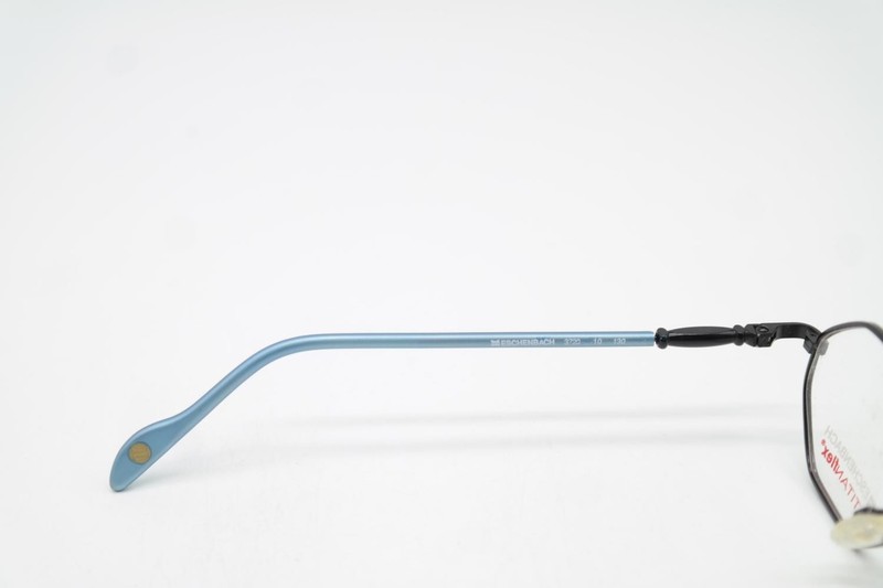 Vintage TITANFLEX 3720 Eyeglass Frame Square Blue Black Titan 130mm gallery