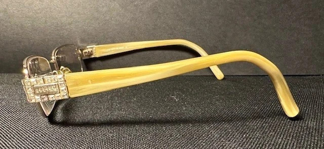 Woman's Eye Glass Frames. Designer Helium -Paris. Rhinestone Gold-tan Frames gallery