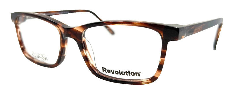 REVOLUTION – HOBOKEN BRN 52/17/140 – BROWN – NEW EYEGLASSES W/ SUNGLASSES CLIP