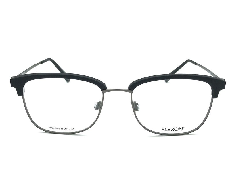 FLEXON E1088 001 MATTE BLACK AUTHENTIC TITANIUM EYEGLASSES 53-18-145 W/ CASE NEW