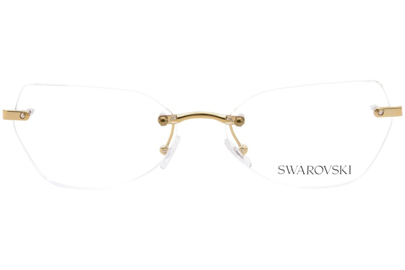 Swarovski SK1031 4007 Eyeglasses Women's Dark Gold Rimless Style 58mm gallery